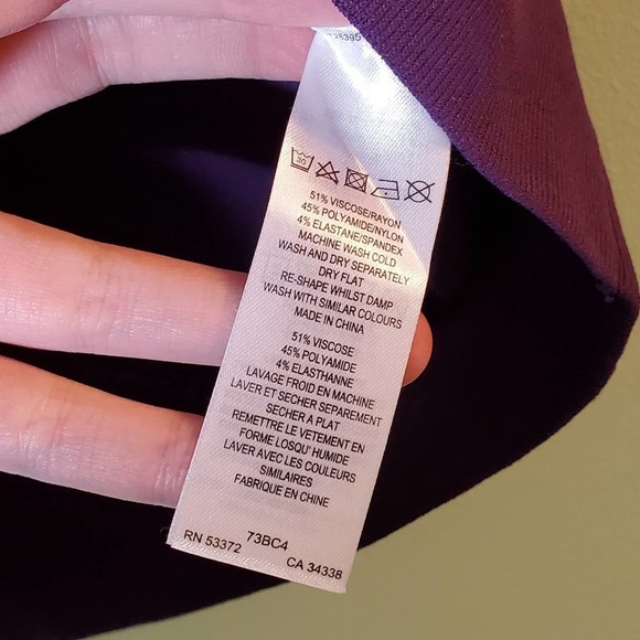 French Connection Purple Dani Crepe Bodycon Mini Skirt Size 8 - Picture 9 of 9